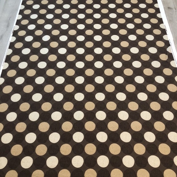 Osborne & Little Pom Pom Dahlia Brown 54” Cotton Drapery Upholstery Fabric - Picture 1 of 7